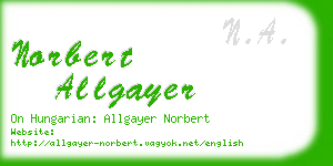 norbert allgayer business card